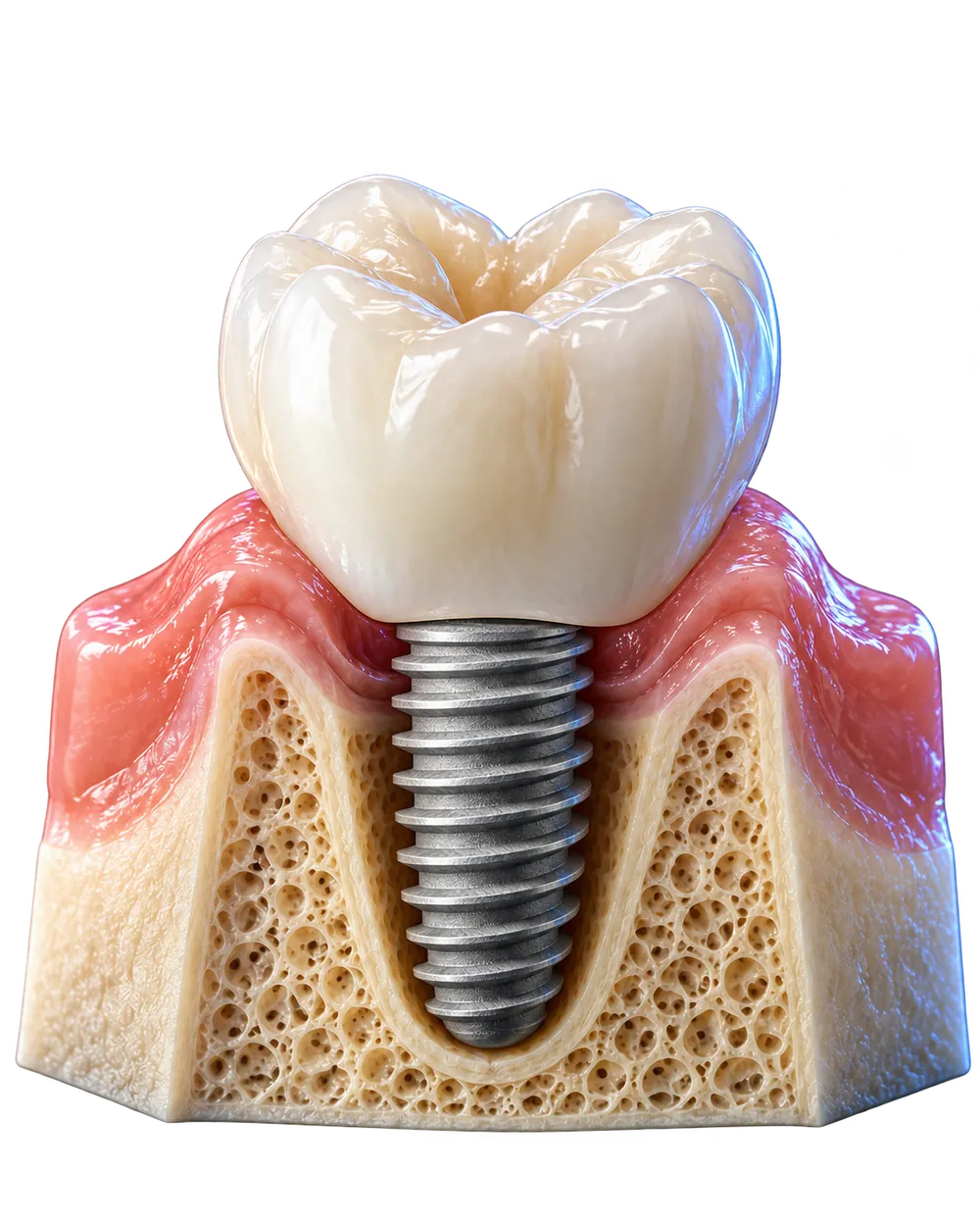 İmplant tedavisi konusunu açıklayan temsili dental model