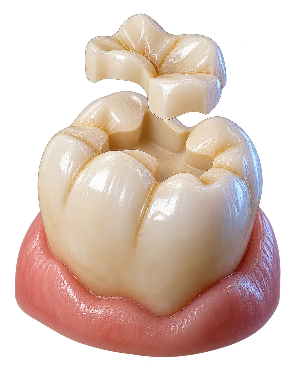 Estetik dolgu ve bonding konusunu açıklayan temsili dental model