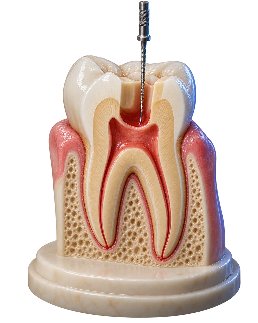 Kanal tedavisi konusunu açıklayan temsili dental model