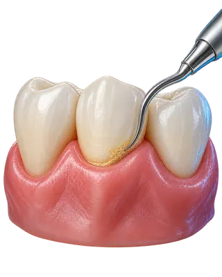 Diş taşı temizliği konusuna ait temsili dental görsel